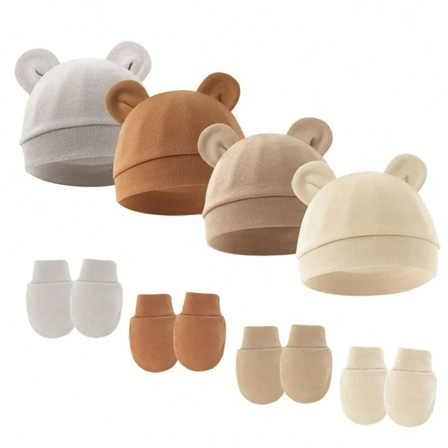 Baby Mittens Scratch - طفلة قبعة قفازات مجموعة القطن قبعة