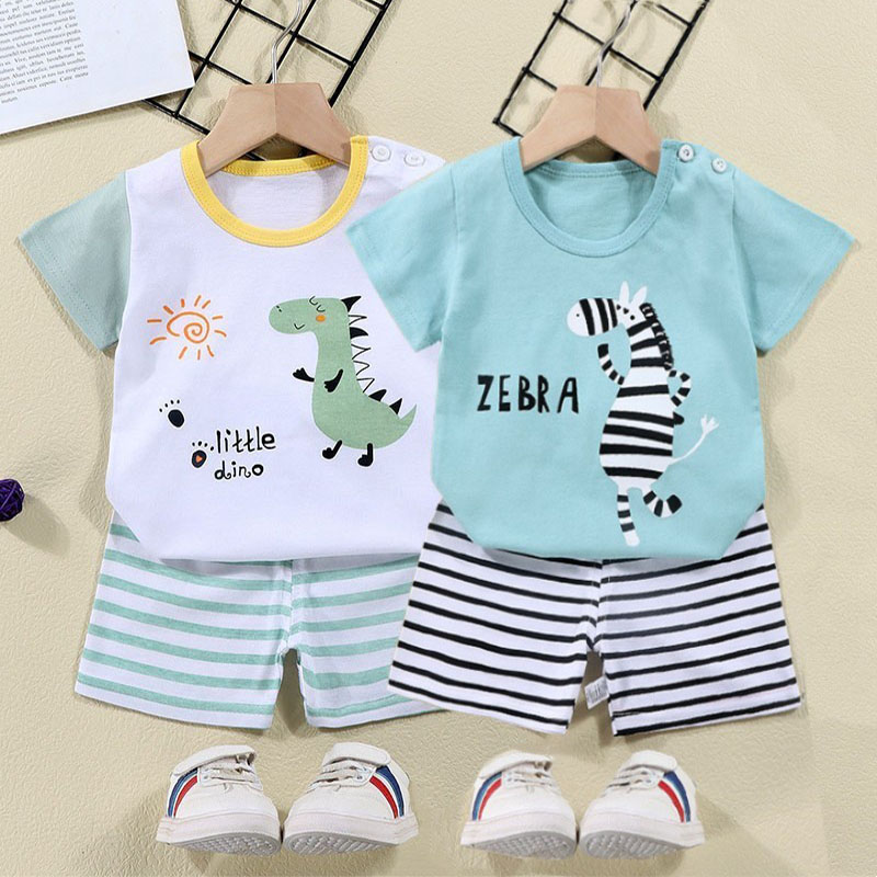 Baby Clothing For Summer - القطن تيز + السراويل 2 قطعة