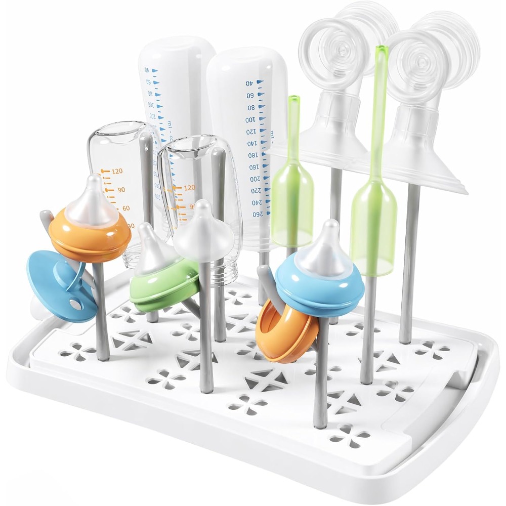 Baby Clothing Storage - رف تجفيف زجاجات الأطفال مع صينية،