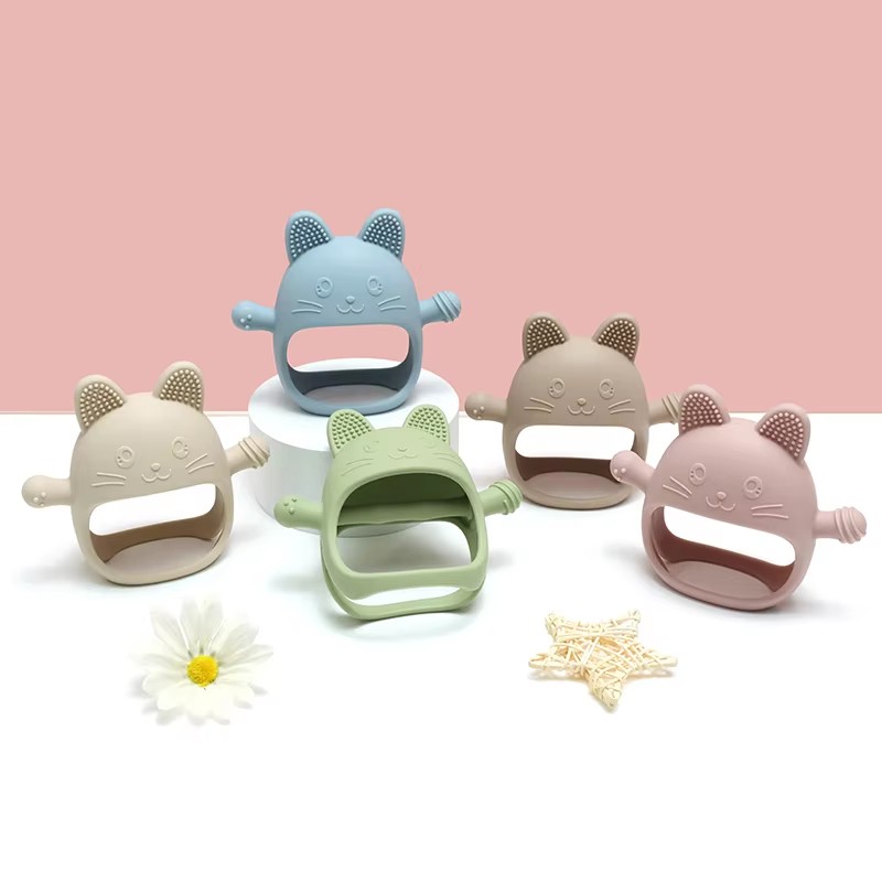 1 قطعة الطفل سيليكون التسنين ق - مراجعة Baby Mittens Scratch وسعره