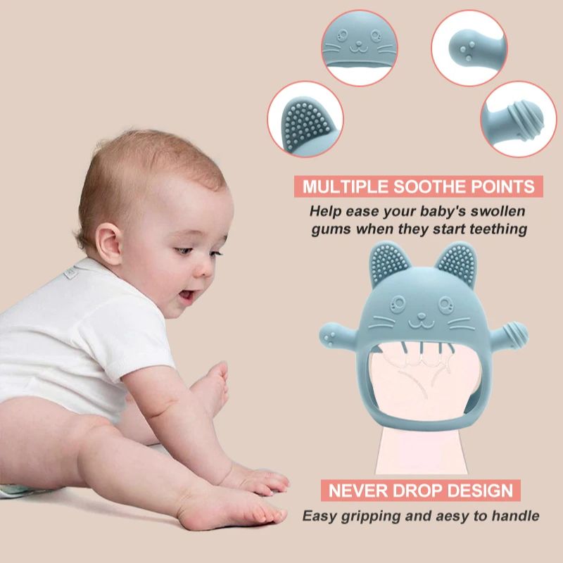 1 قطعة الطفل سيليكون التسنين ق - مراجعة Baby Mittens Scratch وسعره