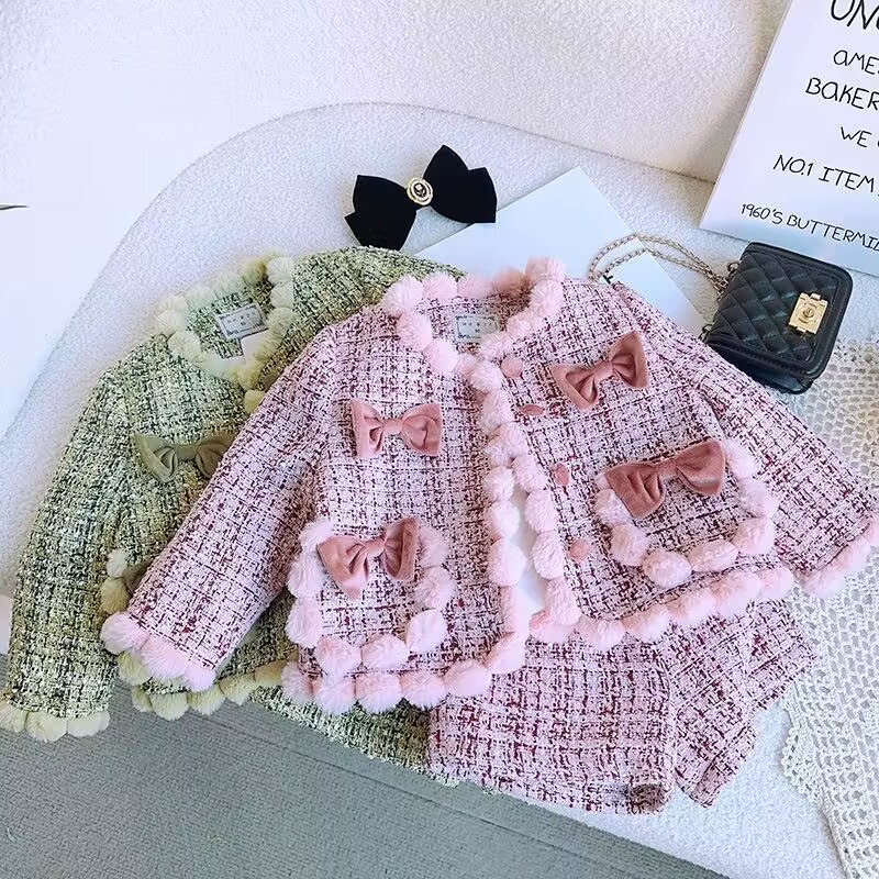 طقم شورت ومعطف تويد للفتيات ال - مراجعة Baby Clothing Designer وسعره