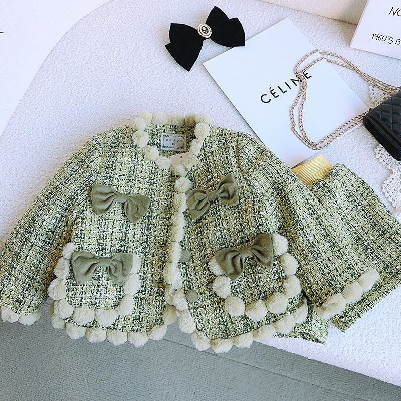طقم شورت ومعطف تويد للفتيات ال - مراجعة Baby Clothing Designer وسعره